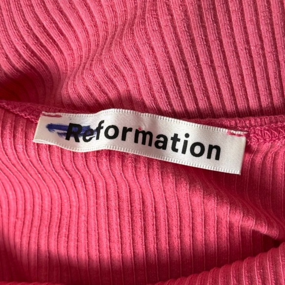 REFORMATION Rib Knit Sleeveless Crisscross Back Scoop Neck Bodycon Midi Dress S - Picture 7 of 10